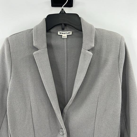 Whistles Women's Knit Two Button Blazer - Gray - 6 - Picture 2 of 8